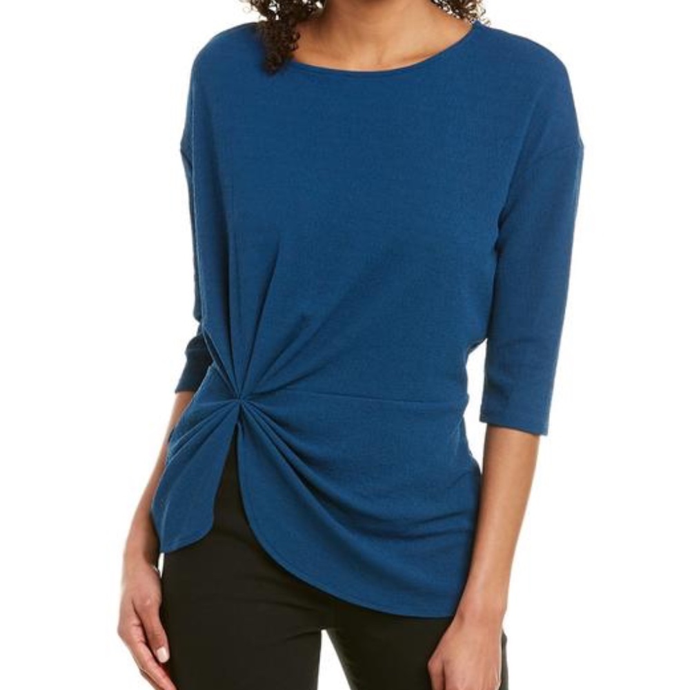 Vince Camuto Side-cinched Asymmetrical Top - Size M - Deacon Blue